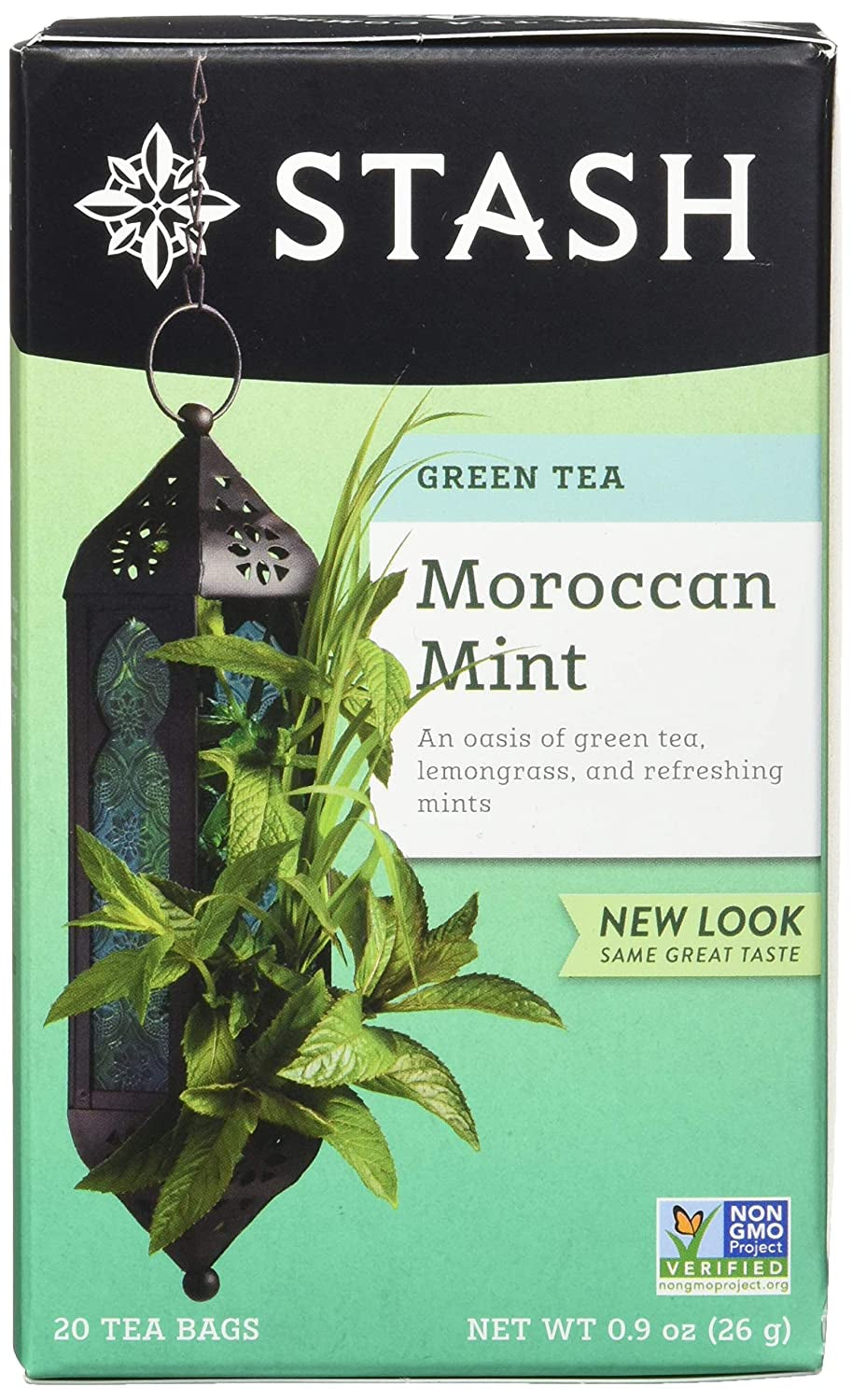 Tea Moroccan Mint Green Tea - Caffeinated, Non-Gmo Project Verified Premium Tea with No Artificial Ingredients, 20 Count (Pack of 6) - 120 Bags Total