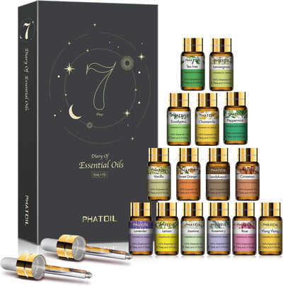 15pcs Essential Oils Set: Top Aromatherapy Kit for Wellness and Relaxation