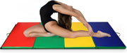 4'X10'X 2" Gymnastics Mat, 4-Panel Folding Aerobics Exercise Mat W/Hook & Loop Fastener, Carrying Handle, Portable Tumbling Mat for Stretching Yoga Cheerleading Martial Arts