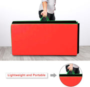 4'X10'X 2" Gymnastics Mat, 4-Panel Folding Aerobics Exercise Mat W/Hook & Loop Fastener, Carrying Handle, Portable Tumbling Mat for Stretching Yoga Cheerleading Martial Arts