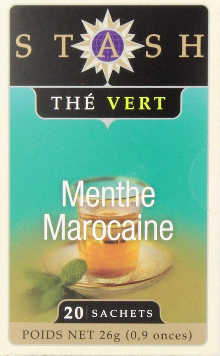 Tea Moroccan Mint Green Tea - Caffeinated, Non-Gmo Project Verified Premium Tea with No Artificial Ingredients, 20 Count (Pack of 6) - 120 Bags Total
