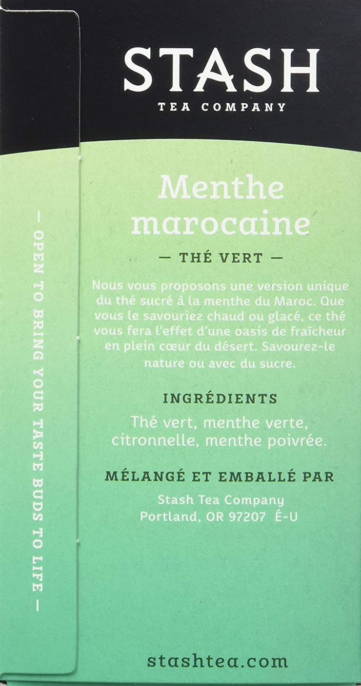 Tea Moroccan Mint Green Tea - Caffeinated, Non-Gmo Project Verified Premium Tea with No Artificial Ingredients, 20 Count (Pack of 6) - 120 Bags Total