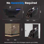 4D Massage Chair with 55" SL Track, 2 Zero Gravity Modes, Voice Control, Heating, Leather