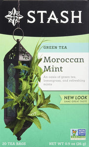 Tea Moroccan Mint Green Tea - Caffeinated, Non-Gmo Project Verified Premium Tea with No Artificial Ingredients, 20 Count (Pack of 6) - 120 Bags Total